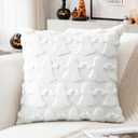 6 x OTOSTAR Set of 1 Ghost Pillow Cover Halloween Throw Pillow Covers for Sofa Couch Bed Living Room Soft Plush Short Wool Velvet Farmhouse Pillowcase for Thanksgiving Pure White 18x18 Inch