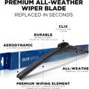 ClixWipers 26" + 16" High Performance Premium Automotive Replacement Windshield Wiper Blades, Passenger and Driver Side Wiper Blade Designed For All Weather & Winter Conditions (Set of 2)