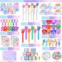 320PCS Mermaid Party Favors Birthday Decorations Supplies Kit with Goodie Bags, Bubble Wands, Straws, Masks, Stickers & More for 12 Guests
