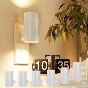 NIORSUN Night Lights Plug into Wall, Dimmable with 3 Color Modes & Auto On/Off Sensor, Ultra-Slim Nightlight for Hallway, Bathroom, Bedroom, Nursery, Kitchen (6 Pack, White)