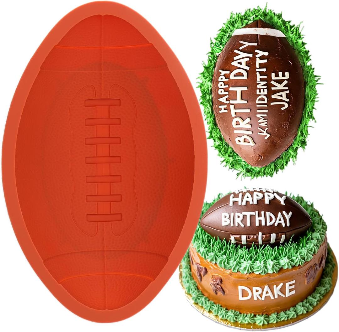 BUSOHA Football Cake Pan Mold - 11.6 Inch Non-Stick Silicone Cake Mold for Baking,Christmas,Birthdays, Party