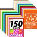 OcePor 150 Sheets Colored Cardstock 75 Colors, 8.5x11 Color Cardstock Bulk, 250gsm/92lb Assorted Colors Construction Paper for Printing, Card Making, Die Cutting, Crafts, Scrapbooking, Party