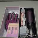 Cordless Curling Iron Brush,4 In1,8000mAh,4 Temp Setting,1/1.5 inch Portable Mini Travel Hot Comb,Rechargeable Hair Curler Cordless with 200 Million Negative Ions,Dual Voltage (Purple)