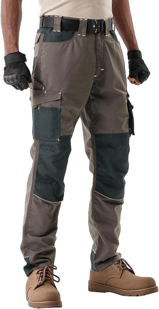 Men's Tactical Cargo Pants, Ripstop Outdoor Lightweight Hiking Work Fishing Pant Multi Pocket Outdoor Apparel (XXL)
