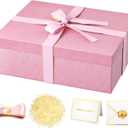 JOYIT Pink Gift Box 16.5''x13''x5.5'' - Large Gift Boxes with Lid for Presents Packaging, Birthday, Christmas, Wedding, Anniversary, Big Gift Box with Ribbon, Shred Filler, Card, Wax Seal (Pink)