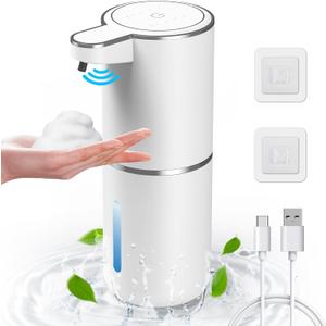 HOMELYLIFE Automatic Foam Soap Dispenser, 12.85oz Touchless Soap Dispenser with Smart Display, 4 Levels Adjustable Liquid Hand Free Dispenser, Dish Foam Dispenser for Kitchen, Bathroom, Public Places