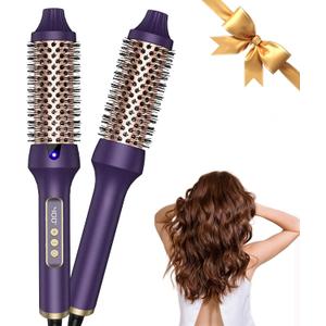 Thermal Brush1.5 inch Heated Round Brush for Blowout LookDouble VoltageNegative Ion Technology, Hot Hair Curling Brush with 9 Temperature Settings for All Hair Types