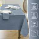 Softalker Blue Tablecloths Rectangular 84x60 inch Linen Textured Table Cloth Waterproof, Stain and Wrinkle Resistant, Outdoor Table Cloth for 6 Foot Rectangle Tables Decor for Party Holiday Birthday