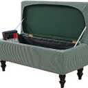 FUANGUI Ottoman Cover Stretch Storage Ottoman Bench Slipcover Jacquard Folding Storage Bench Ottoman Cover Footrest Stool Slipcover Footstool Protector Cover with Elastic Bottom,Medium