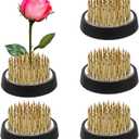 Kifmurase 4 Pcs Flower Frogs 2 Inch Round Flower Arrangement Brass Floral Frog Vase Fixed Tools Pin Holder Japanese Ikebana Vase Frogs for Flowers Fixation Home DIY Craft (Gold)