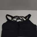 icyzone Sports Bras for Women - Activewear Strappy Padded Workout Yoga Tops Bra (Medium, Black)