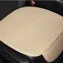 Yourkar 2PCS Car Seat Bottom Cover Pad, Breathable Auto Front Seat Button Cushion Mat with Pocket, Soft Comfortable Vehicle Seat Protector Pad, Universal Truck SUV Car Accessories (Beige)