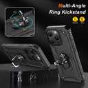 IKAZZ for iPhone 15 Pro Max Case 6.7 Inch with Screen Protector,Military Grade Shockproof Heavy Duty Protective Phone Cover Pass 16ft Drop Test with Magnetic Kickstand Car Mount Holder,Black