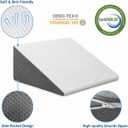 OAISZ Wedge Pillow for Sleep Apnea, Bed Wedge Pillow for Headboard, Headboard Triangle Pillow Wedge for Acid Reflux, After Surgery, Snoring, Cooling Memory Foam Top, Removable Cover, 24x24x12Inch