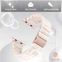 V-MORO Resin Band Compatible with Apple Watch Series 7/8/9/10/11 41mm/40mm/38mm/42mm Fashion Cute Strap for iWatch Series 6/5/4/3/2/1/SE/SE 2 Lightweight Bracelet Wristband Women(Classic Milk Tea)