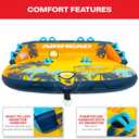 Airhead Mable Towable Tube for Boating, 1-4 Rider Inflatable Boat Tube for Water Tubing, Heavy Duty Full Nylon Cover, EVA Foam Pads, Dual Tow Point, Patented Speed Safety Valve
