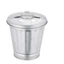 aoukoslt Silver Mini Galvanized Trash Can with Lid, Metal Buckets with Lids, Wastebasket Trash Can, Metal Rubbish Bin, Tabletop Can, Flower Pot Pen Holder Trash, Waste Receptacles and Liners