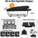 12 Blade All-in-1 Vegetable Chopper Mandoline Slicer with Container, Spiralizer with Containers, Food Chopper, Onion Chopper, Veggie Cutter for Salad, Kitchen Gadgets Accessories Essentials, Black