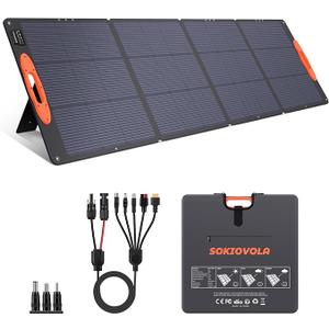 N-Type 16BB 220W Portable Solar Panel for EF/Jackery/Bluetti/Anker Power Station, IP68 Waterproof Foldable Solar Panel ETFE 25% High Efficiency for Outdoor Camping RV Trip
