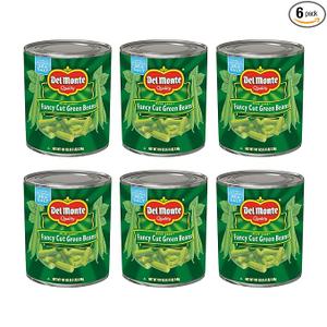 Del Monte Blue Lake Fancy Cut Green Beans, Canned Vegetables, 6.31 lb, Pack of 6