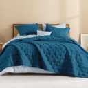 Litanika King Size Quilt Bedding Set - Teal Lightweight Comforter Bedspreads & Coverlets Turquoise - Bedding Cover Bed Decor All Season - 3 Pieces (1 Quilt, 2 Pillowcases)