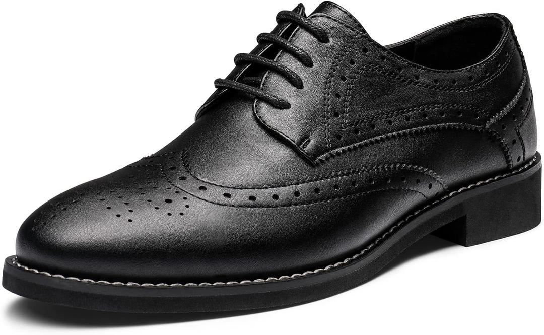Bruno Marc Women's Classic Oxfords Lace Up Business Formal Wingtip Brogue Dress Shoes (9, Black)