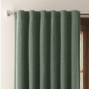 Threshold Velvet Curtain Panel - Green, Solid, Lined, Machine Washable - Threshold 5x4FT