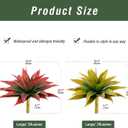 Ttranewsoo Artificial Plants Outdoor Faux Plant,Artificial Agave Faux Hostas Outdoor Uv Resistant Artificial Plants Indoor Fake Plant Artificial Agave Plant Indoor(2pcs, 28") Yellow