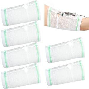 TrelaCo 6 Pcs PICC Line Cover Sleeve Upper Arm Protector Comfortable Breathable Elastic Mesh PICC Line Sleeve Cover for Upper Arm Adult Teenager Nursing