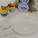 Nervure 60 Pack White Plastic Plates,Serving For 30 Guests,30 Dinner Plates 30 Dessert Plates