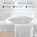 FreshCulture Satin Sheets Twin Size Bed Set - 3 Piece Luxury Soft Silky Twin Bed Sheets, Similar to Silk Sheet Set with 1 Deep Pocket Fitted Sheet, 1 Flat Sheet & 1 Pillowcase (White)