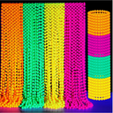 Ecally Neon Bead Necklaces and Bracelets Set Glow in The Dark Party Supplies Colorful Glow Necklaces and Bracelets Bulk for Mardi Gras 80s Party Favors Carnival Concert Neon Night Accessories