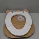 Mayfair Padded Toilet Seat with Chrome Hinges, Soft Vinyl over Wood Core Seat, Made in USA, Elongated, White