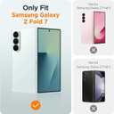 Oududianzi Leather Wallet Case for Samsung Galaxy Z Fold 7, PU Leather Flip Cover with Card Slots, Wrist Strap & Kickstand, Protective Phone Case, Green