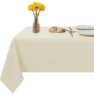 Fitable Rectangle Tablecloth 70x120 inch Tablecloth Stain and Wrinkle Resistant Washable Polyester Table Cloth, Decorative Fabric Table Cover for Dining Table, Buffet Parties and Camping Ivory