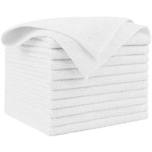 AIDEA Microfiber Cleaning Cloth White 5 PK, Microfiber Towels for Cars, Premium Car Cloths, Dusting Cloth Lint Free Cleaning Rags for SUVs, House, Kitchen, Window, Workshops, 28 x 16, 5 Pack