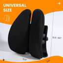 Ergonomic Back Support for Office Chair - Lumbar Pillow for Posture Correction and Lower Back Rest, Adjustable Height, Back Cushion Pad with Straps for Home, Office, Car, Black