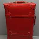 urecity Vintage Luggage Set of 2, Retro Suitcase Trunk with Wheels for Men and Women, Cute Designer Travel Luggage Set with Boarding Tote, Luggage Zipperless TSA Approved (Red)