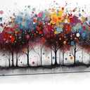 Tree Art Wall Decor for Bedroom - Abstract Wall Canvas Art for Office - Colorful Pictures Wall Art for Living Room Size 20" x 40"