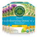 Traditional Medicinals Tea, Organic EveryDay Detox Lemon, Supports Healthy Skin & Liver Function, Detox, 96 Tea Bags (Pack of 6)