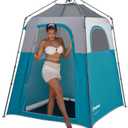 KingCamp Instant Shower Tent, Portable Superior Stable Privacy Shelter, Large Room Outdoor Toilet Tent with Floor for Beach, Camping & Hiking, Setup in Under 60s (1 Room-Cyan/Grey)