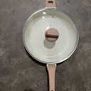 CAROTE 12.5 Inch Non Stick Frying Pan with Lid,White Granite Nonstick Skillet Omelet Pans, Egg Pan Granite Cookware, PFOS & PFOA Free, Pink