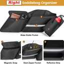 HODRANT Motorcycle Saddlebag Organizer, Saddlebag Liners Side Bag Compatible with Touring Models 2014-2025 Street Glide Road Glide Road King Electra Glide, Saddlebag Tool Storage Organizer, 2 Packs