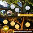Solar Lantem String Lights Outdoor, 4 Pack 12inch Large Waterproof Hanging Lanterns with 160LED Warm White Light,USB Rechargeable Fairy Lights for Patio Garden Party Wedding Decor
