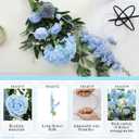 144 Pcs Blue Artificial Flowers Bouquet Set 8 Kind with Long Stem