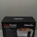 Mueller UltraToast Full Stainless Steel Toaster 4 Slice, Long Extra-Wide Slots for Bagels and Waffles, 6 Browning Levels, LED Display, Cancel/Defrost/Reheat Functions & Removable Tray, Kitchen Gadgets