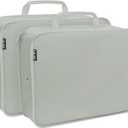 Compression Packing Cubes for Travel Essentials, 2 Pack Expandable Travel Cubes for Packing Bags Suitcase Organizer, Grey (Large)