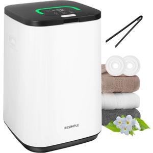 Resimple Towel Warmer for Bathroom, 23L Large Hot Towel Warmers Bucket with LED Display, 3 Heating Modes, Up to 24 Hour Delay, Luxury Towel Heater for Oversize Bathrobes Blankets - Black (12.6*12.6*18.5 inches)
