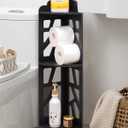 Corner Shelves,Corner Shelf Stand Waterproof Great for Bathroom Storage Tight Space,Small Shelf Stand Fit for Toilet Paper Holder Storage, Corner Tables for Small Space,Black (31.5"H (3 tier))