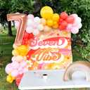 Seven Is A Vibe Birthday Party Decorations Balloon Rainbow Daisy Balloons Vintage Groovy 7th Birthday Decorations Hippie Retro 7 Years Old Birthday Decoration